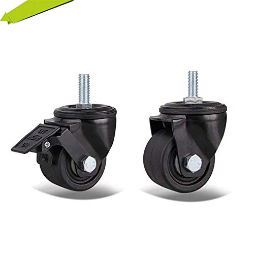 per carichi Pesanti Ruote girevoli 4 Confezione, Industriale Ricambio Ruote con Bino Cuscinetti per Banco da Lavoro Carrello, M16x25mm Perno filettato, Freno + Universale 65mm