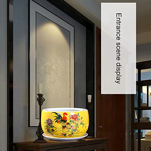 Pot de fleur de style chinois avec bac pour éviter les fuites d'eau - 3