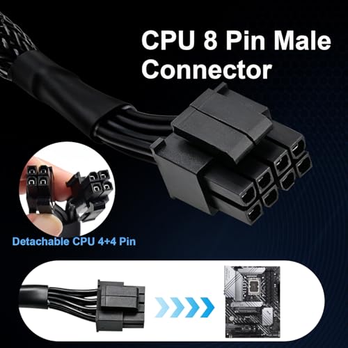 Adaptador de alimentación CPU 8 pin COMeap Cable 34 cm miniatura 2