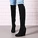 SACFOF Womens Over the Knee High Boots Suede Wedge Heel Long Stretch Boots Sexy Fashion Thigh High Tall Boots US6-11