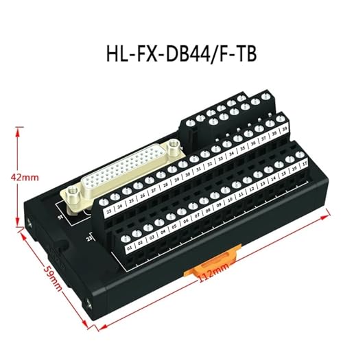 Module d'interface rail DIN DB44 D-Sub haute densité avec repérage numéroté - 2
