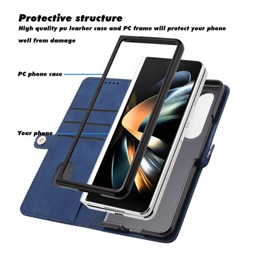 Étui de protection Samsung Galaxy Z Fold 4 marron idéal pour le bureau et les voyages - 4
