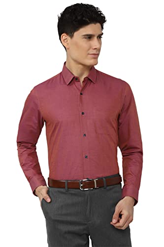 Image of Peter England Men's Cotton Slim Fit Dobby Full Sleeve Formal Shirt