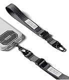 Ringke Holder Link Tactical Cam Buckle Hand Strap [mit Handy Patch] Verstellbar Robust Handgelenkschlaufe Metallic-Look Lanyard Klemmschloss für iPhone/Samsung Galaxy/Google Pixel/Android - Black