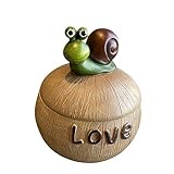 Vyloky Cendrier en résine avec couvercle   Motif animal créatif (grenouille/escargot) pour le salon, le bureau et la décoration, hygiénique et élégant (cendrier escargot)