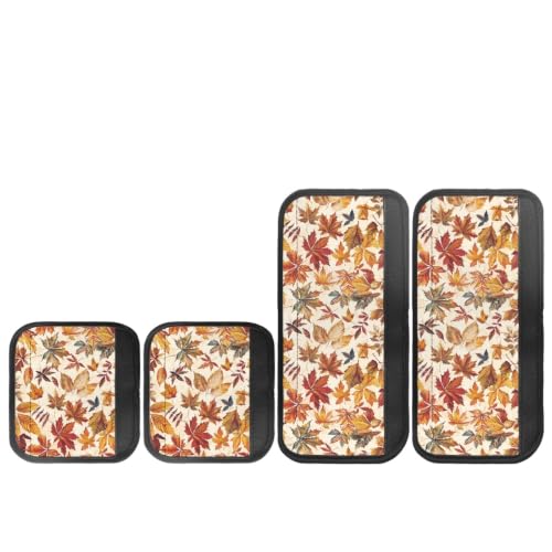 Image of Dreaweet Maple Leaf Fridge Handle Covers Set of 4, Fall Kitchen Decor