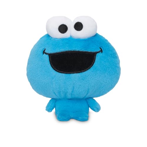 TeeTurtle Cloudheads Cookie Monster Plush - 5-Inch Official Sesame Street Stuffed Animal with Embroidered Details - Soft Cuddly Plush Toys for Kids,...