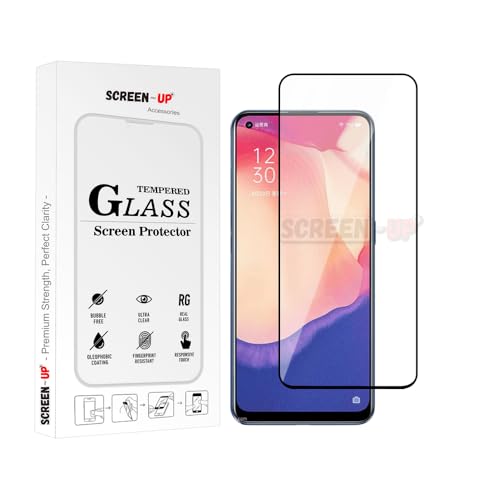 Image of ScreenUp Tempered Glass For Oppo Reno 4 SE /Reno 4 F /Reno 4 5G - Ultra Clear, 9H Scratch Resistant, Full Coverage, Easy Install Screen Protector
