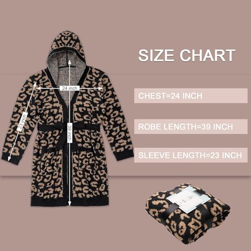 Image of bearberry Plush Hooded Bath Robe Women's Loungewear Sleep Robe Indoor Outfit