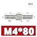 M4 Double-Ended Threaded Rod - 304 Stainless Steel Left/Right Thread for Industrial Applications(M4x80mm 2pcs)