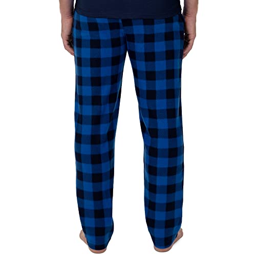 Fruit Of The Loom Men's Fleece Pajama Pant, X-Large, Blue Buffalo Plaid #TOP1