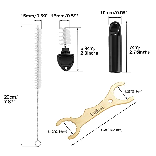 Litkiwi Beer Faucet Home Brewing Wrench,With 6 Pcs Beer Plugs Tap Brush,6 Pcs Faucet Rubber Tap Soother Sanitary Covers And 2 Pcs Long Cleaning Brush For Most Standard American Draft Beer Faucet #TOP3