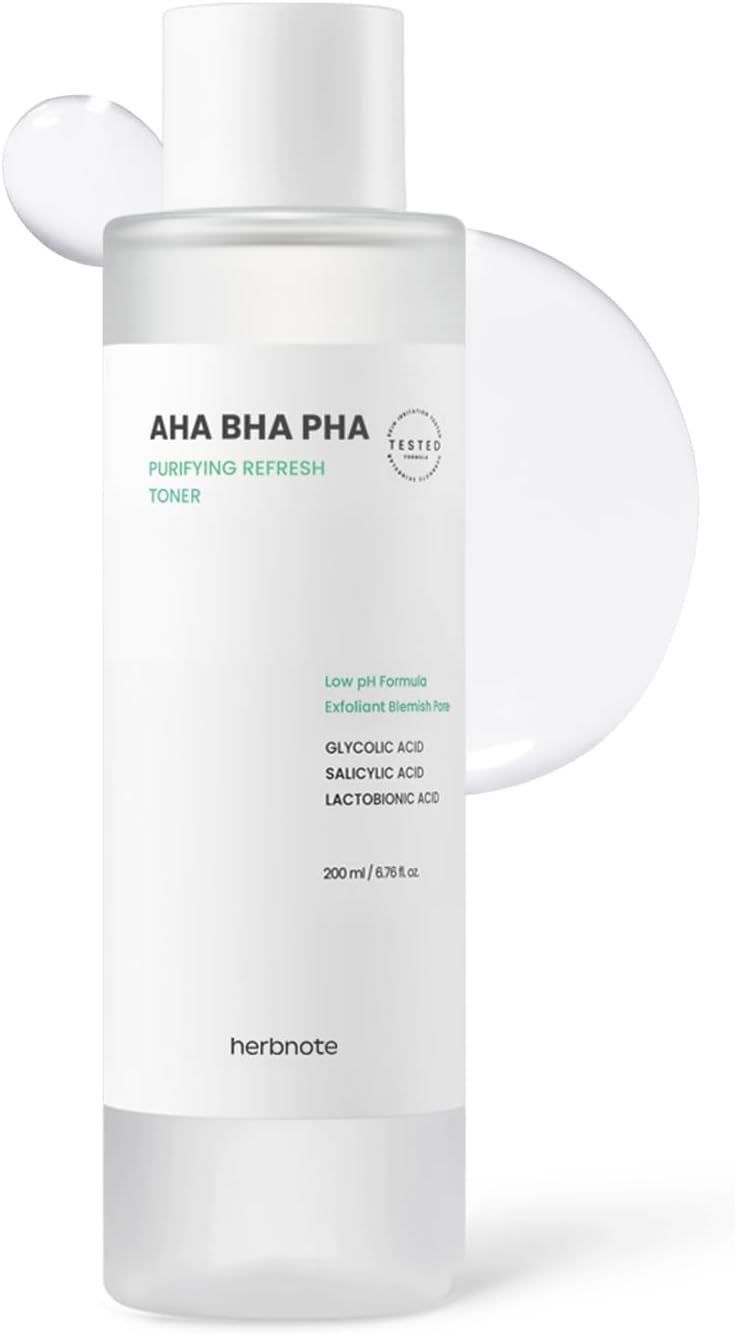 AHA BHA PHA Purifying Refresh Toner – Skin Trouble Eraser, Immediate Exfoliation & Sebum Removal – Contains Niacinamide for Breakouts – Removes Blocked Sebum & Dead Skin Cells, 6.76 f l. oz