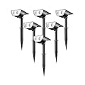 Linkind StarRayS Solar Spot Lights Outdoor, Solar Lights Outdoor Waterproof for Halloween Decorations, 350LM Cool White Solar Halloween Lights for Garden Yard Landscape Walkway, 6 Pack