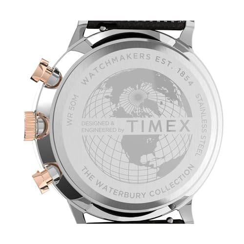 TIMEX Men Leather Black Analog Dial Watch- Tw2T71500Uj, Band Color-Brown - Image 4