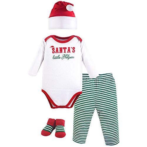 Little Treasure Unisex Baby Christmas Holiday Boxed Giftset, Santas Little Helper, 0-6 Months