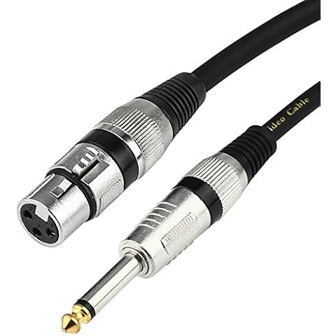 Cable de micrófono Tisino XLR hembra a 6,35 mm TS Mono Jack de 2 m Cover