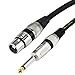 TISINO Female XLR to 1/4 (6.35mm) TS Mono Jack Unbalanced Microphone Cable Mic Cord for Dynamic Microphone - 25 FT/8 Meters