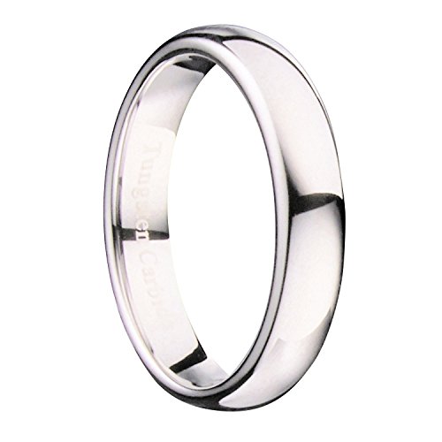 Mj Metals Jewelry 4Mm Mirror Polished Comfort Fit Ring Tungsten Carbide Wedding Band Size 7.5 #TOP2