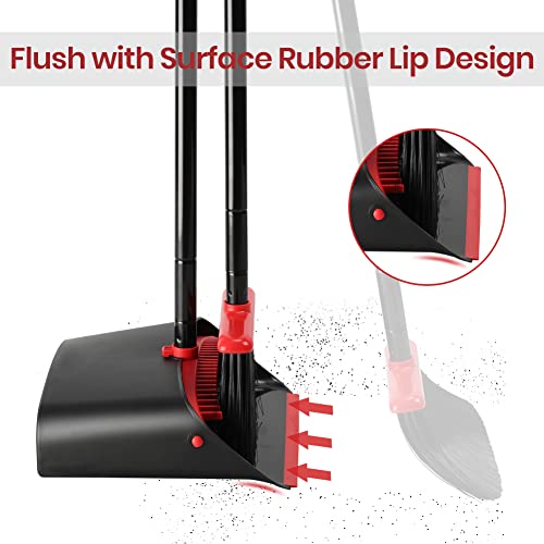 Broom And Dustpan Set, Broom And Dustpan Set For Home,Upright Dust Pan Combo Sweep Set #TOP5