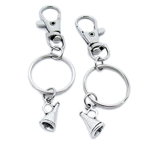 100 Pieces Keyring Keychain Wholesale Suppliers Jewelry Lobster Clasps RM7W4H Horn Loudspeaker Trumpet Speaker
