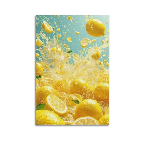 Décoration murale artistique moderne de fruits et citrons finition premium