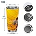 QWEUIOP 20oz Insulated Travel Coffee Mug Sunflower Bee Pollen Stainless Steel Tumbler with Lid Double Wall Vacuum Coffee Cup For Hot and Cold Drinks