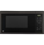 GE JES1095BMTS Microwave Oven | 0.9 Cubic Feet Capacity, 900 Watts | Kitchen Essentials for the Countertop or Dorm Room Cu Ft, Black Stainless Steel
