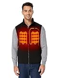 ORORO Beheizbare Weste Fleece Herren Beheizte Fleeceweste mit Akku Heizweste Herren (Neutral Schwarz,M)