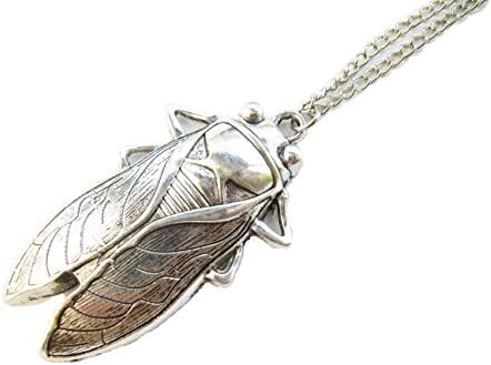 necklace Cicada, cicada Pendant, Ancient Silver Insect, cicada Jewelry,Bug Jewellery