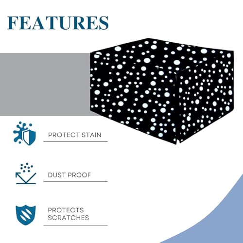 Image of PVC Microwave Oven Cover for Samsung 28L MC28H5145VK /TL | Full Closure Zip | Waterproof & Dustproof | Attractive Digital Print | Wipe Clean | Black Dot Design