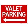 Valet Parking Left Arrow Sign,SI-68507 10x14 Inches, Rust Free .040 Aluminum, Fade Resistant, Made in USA