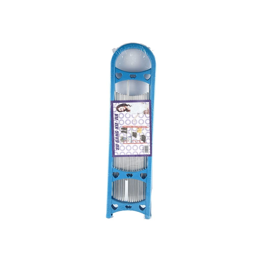 Étagère à chaussures plastique bleu meuble de rangement ménage 5 niveaux