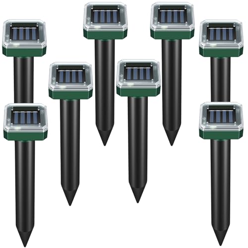 Letyet 8-Pack Solar Mole Deterrent