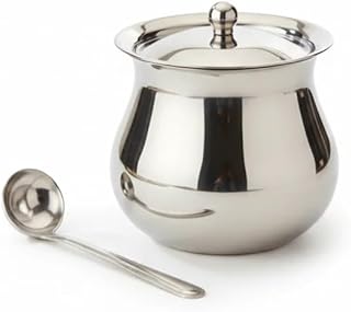 Eternals Stainless Steel Matka/Kalash Shape Ghee Pot -300ml.