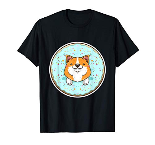 Blue Donut Welsh Corgi Cute Foodie Dog Lover Gift Shiba Inu T-Shirt