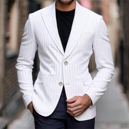 Men's Sport Coats & Blazers Striped 2 Button Lightweight Stretch Slim Suit Jacket for Business Daily4