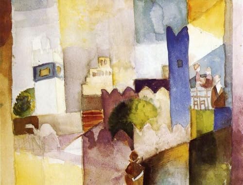 Peintures sur toile de Kairouan par August Macke pour salon moderne et élégant