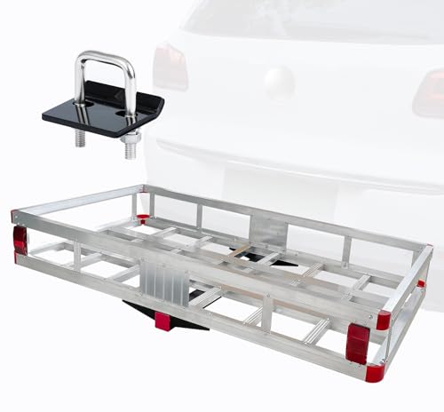 MAXXHAUL Aluminum Cargo Carrier with Tightener - 500 lb Capacity - Water Resistant - For Boat or Vehicle - Easy to Install - Soft Shell Bag Included - 47.25" x 20.25" x 6" Inner Dimensions - 47" x 20" x 20" Outer Dimensions - Heavy-Duty and Durable
