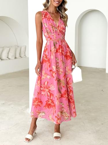 Image of Flessibili Women's Sleeveless Floral Maxi Dress 2026 Sundresses Spring Summer Wedding Guest