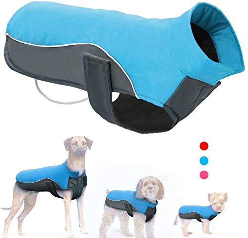 Didog Reflective Dog Winter Coat Sport Vest Jackets Snowsuit Apparel - 8 for Small Medium Large Dogs, Blue,2XL Size