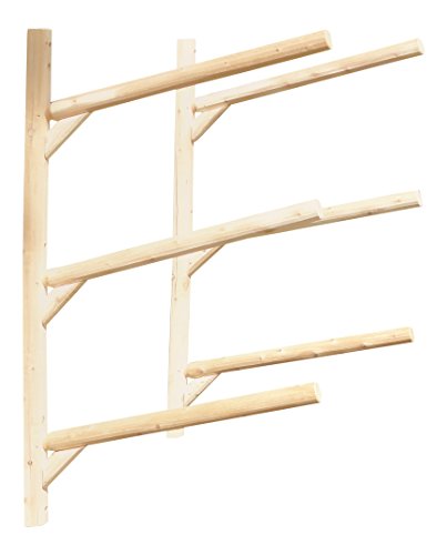 Log Kayak Rack - 3-Place Wall-Mount Kayak Storage Rack, Paddle Board Wall Mount, Canoe Garage Storage Racks, Surfboard Wall Mount, Wall Storage, Surf Racks, Kayak Wall Storage - Canyon Brown