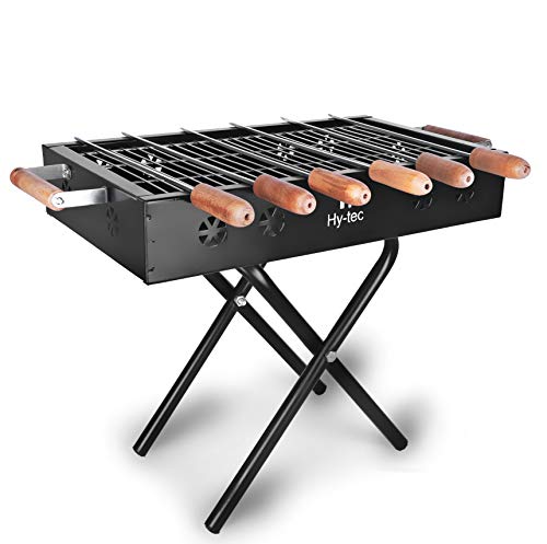 Hy-tec (Device) HYBB – Gourmet Charcoal Grill Barbeque with 6 Skewers (Stellar Black)