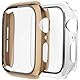 Fengyiyuda 2 Stück Hülle Kompatibel mit Apple Watch 38/42/40/44mm mit Anti-Kratzen TPU Displayschutz Schutzfolie,360°Schutzhülle für iWatch Series 6/5/4/3/2/1/SE,2 Stück,Light Gold/Clear,42mm