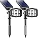 URPOWER Solar Lights Outdoor, Upgraded 2 Modes Solar Lights 2-in-1 Waterproof Solar Spotlight Auto On/Off Solar Wall Lights Pathway Lights Landscape Lighting for Yard Garden Pool- Cool White (2 Pack)