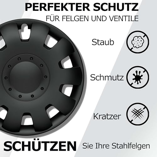 Radkappen Kuglo 16 Zoll schwarz matt in Erstausrüsterqualität