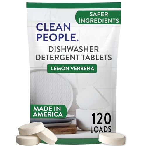 The Clean People Dishwasher Tablets - Cuts Grease & Rinses Sparkling Clean - Residue-Free - Phosphate Free Dishwashing Tablets (120 Count, Lemon Verbena)