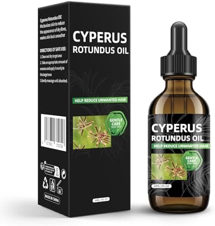 Cyperus Rotundus Oil for Hair Removal, Natural Cyperus Rotundus Oil to Reduce Unwanted Hair Growth, Soothing & Moisturizing, Shrinks Pores, Smooth Skin Care, Suitable for All Skin Types, 2 fl Oz 60ml