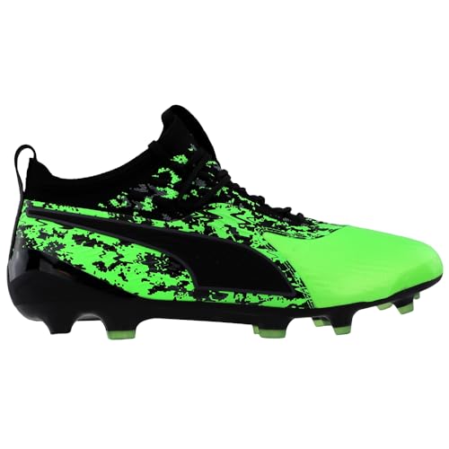 PUMA Puma Men's One 19.1 Firm Artificial Ground Sneaker, Green Gecko Black-Charcoal Gray, 12 M US