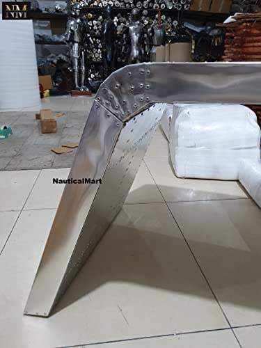 Nautical-Mart Aviator Wing Desk Aluminium Table Aviator Home Office Furniture (60 Inches, Three Drawer) #TOP3
